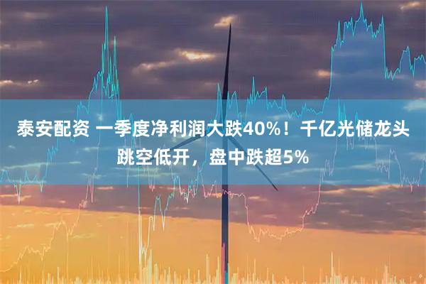 泰安配资 一季度净利润大跌40%！千亿光储龙头跳空低开，盘中跌超5%